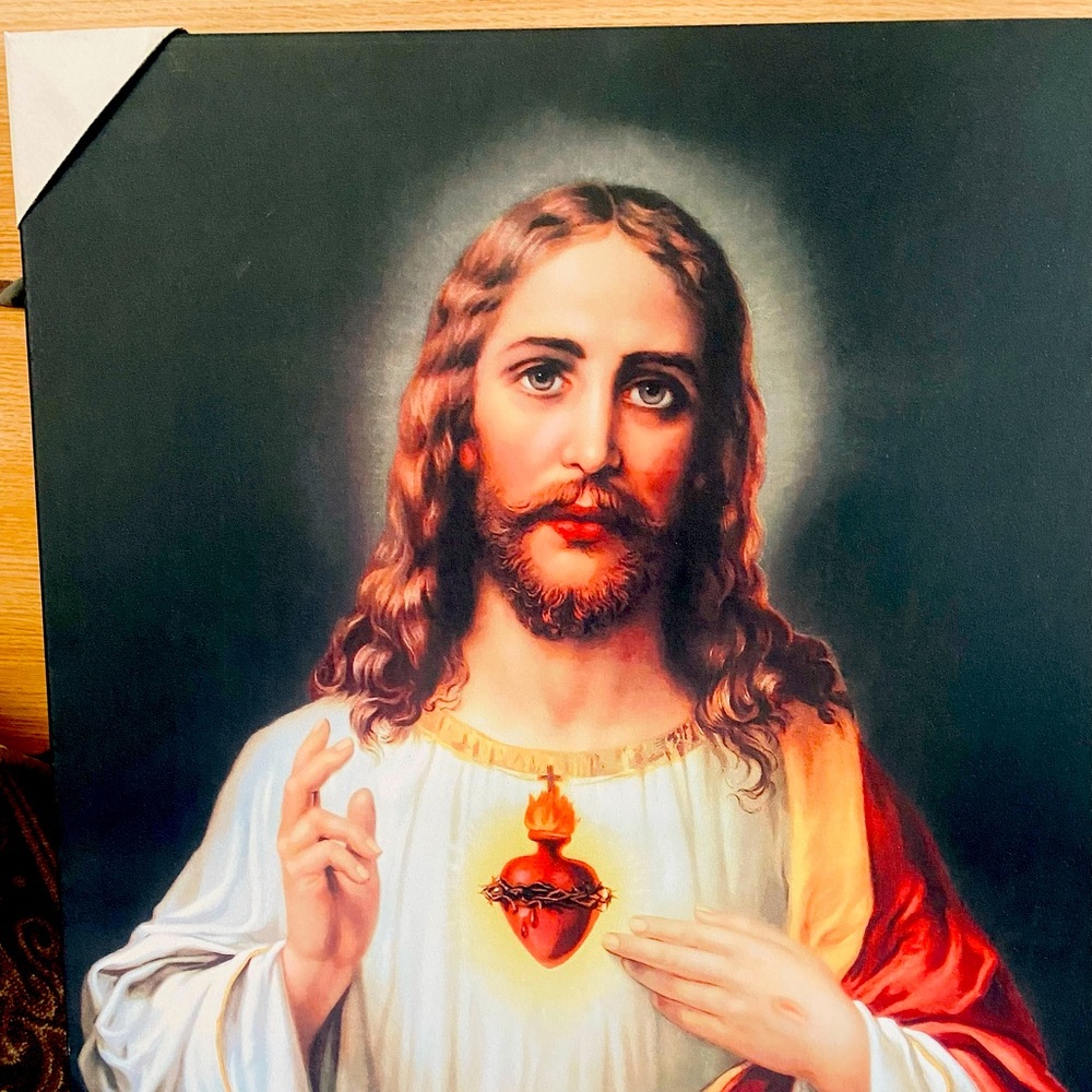 Jesus portrait acrylic wall sized brand new with cardboard attached